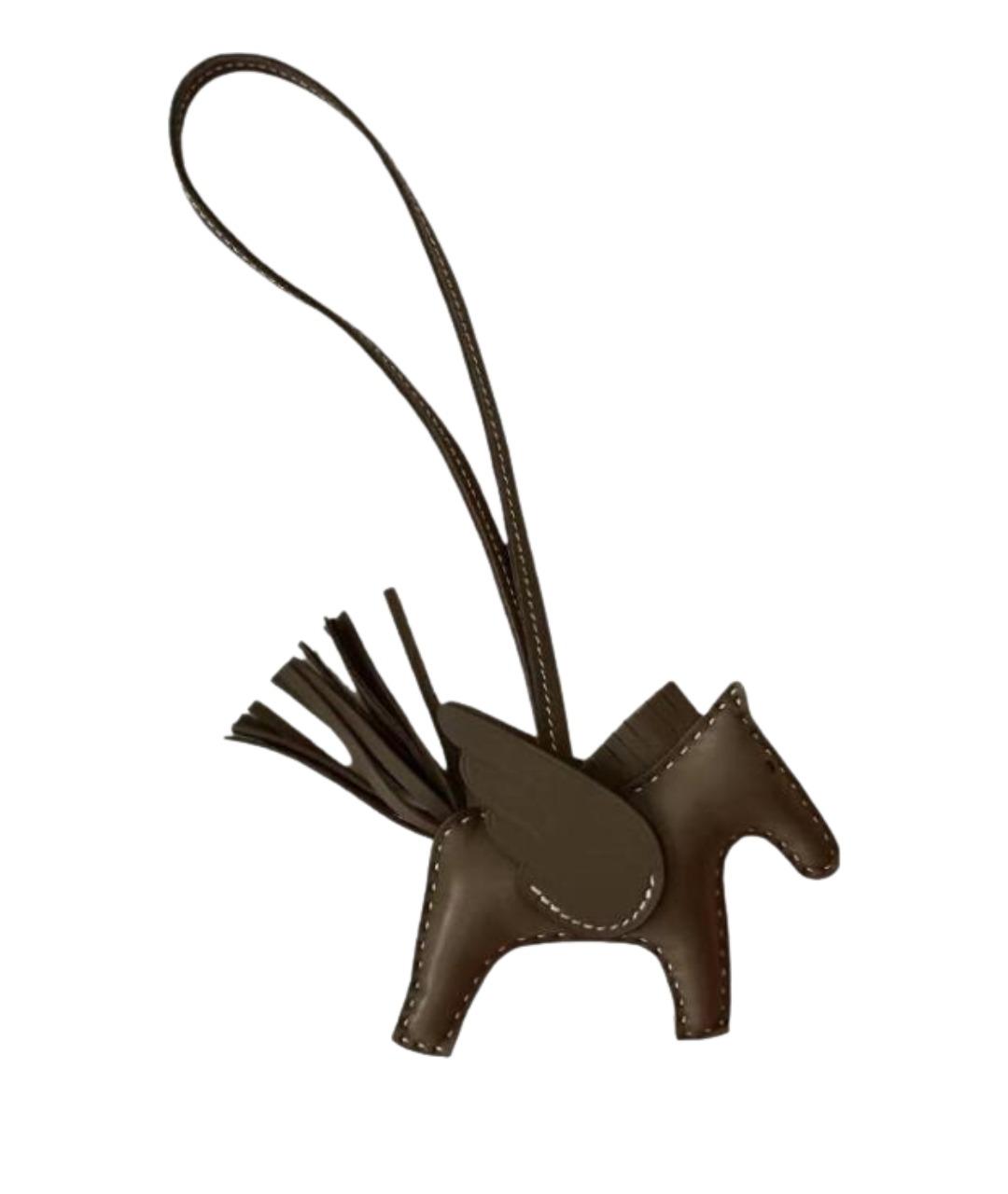 HERMES Коричневый брелок, фото 1