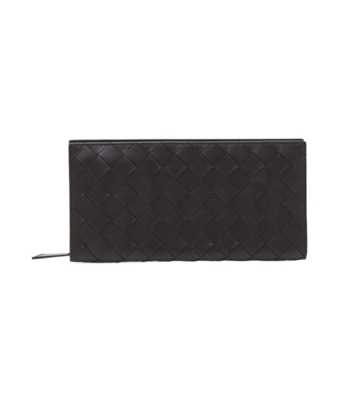 BOTTEGA VENETA Черный кожаный кошелек, фото 1