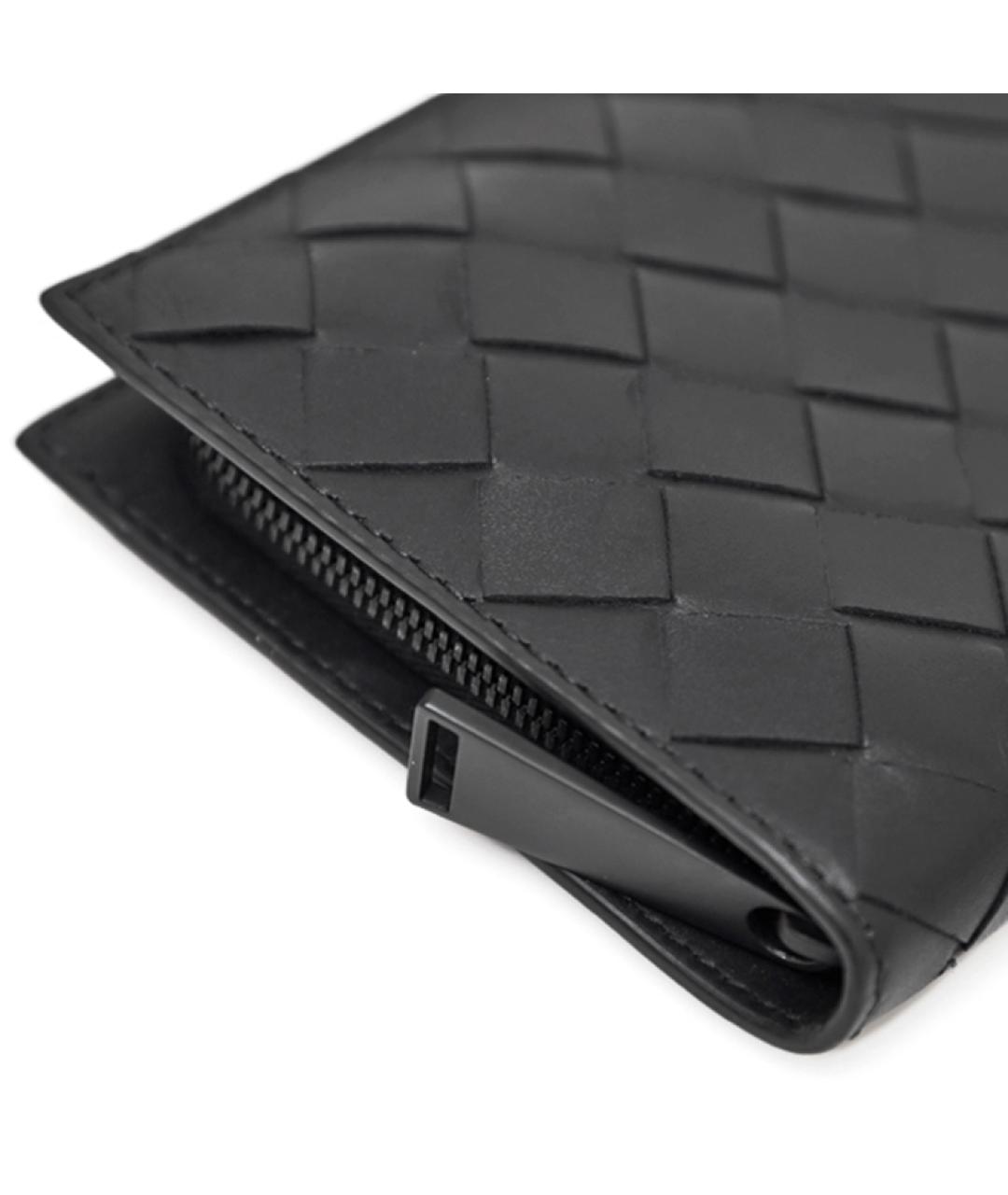 BOTTEGA VENETA Черный кожаный кошелек, фото 5