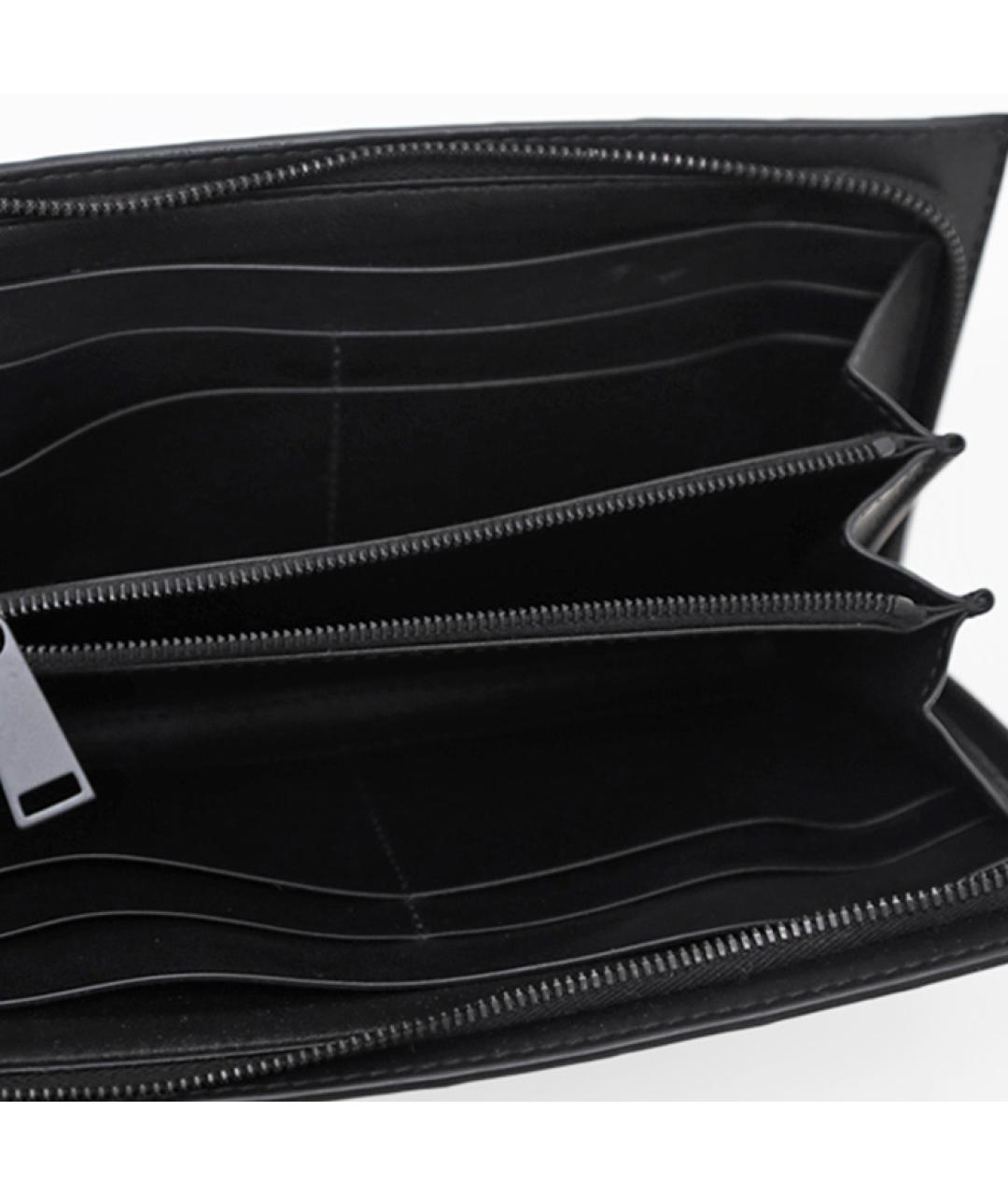 BOTTEGA VENETA Черный кожаный кошелек, фото 6