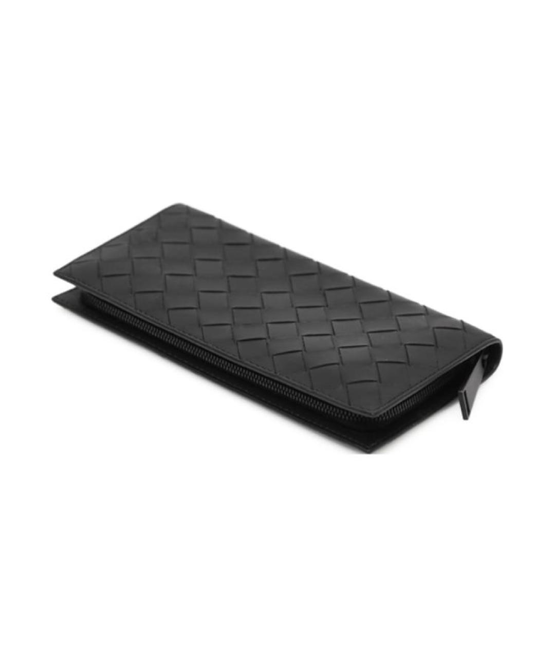 BOTTEGA VENETA Черный кожаный кошелек, фото 3