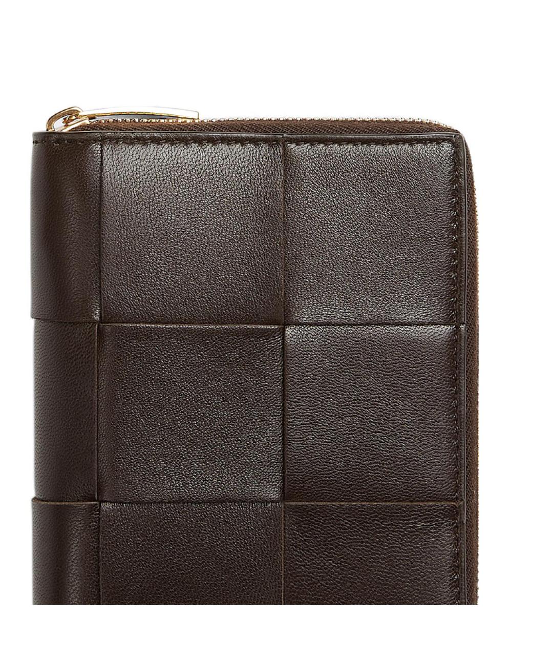 BOTTEGA VENETA Коричневый кожаный кошелек, фото 5
