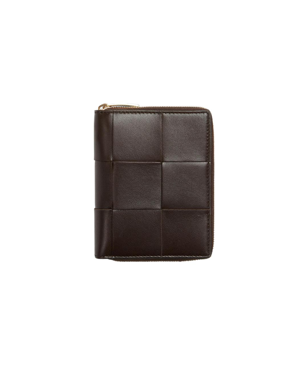 BOTTEGA VENETA Коричневый кожаный кошелек, фото 1