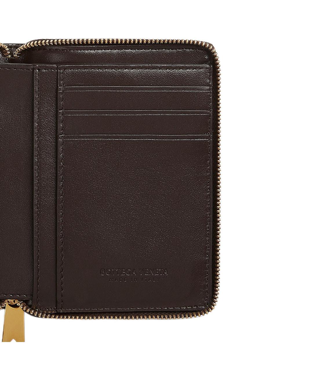 BOTTEGA VENETA Коричневый кожаный кошелек, фото 3