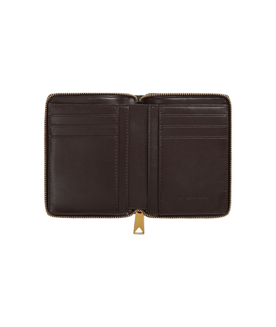 BOTTEGA VENETA Коричневый кожаный кошелек, фото 2