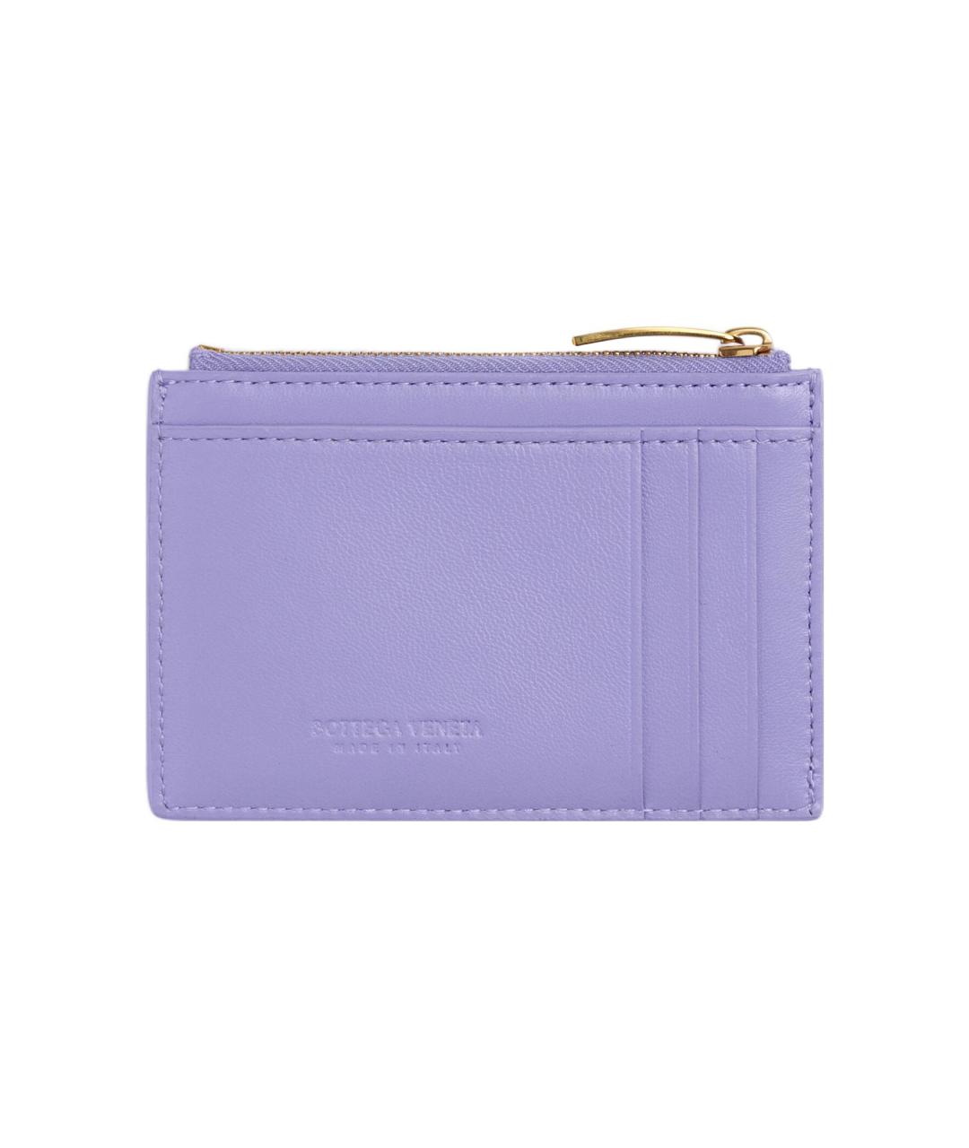 BOTTEGA VENETA Фиолетовый кожаный кардхолдер, фото 2