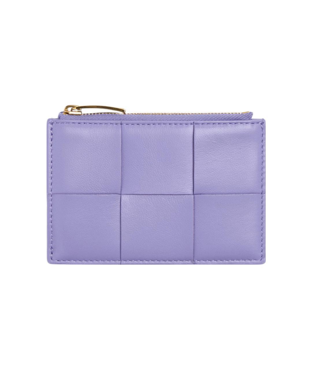 BOTTEGA VENETA Фиолетовый кожаный кардхолдер, фото 1