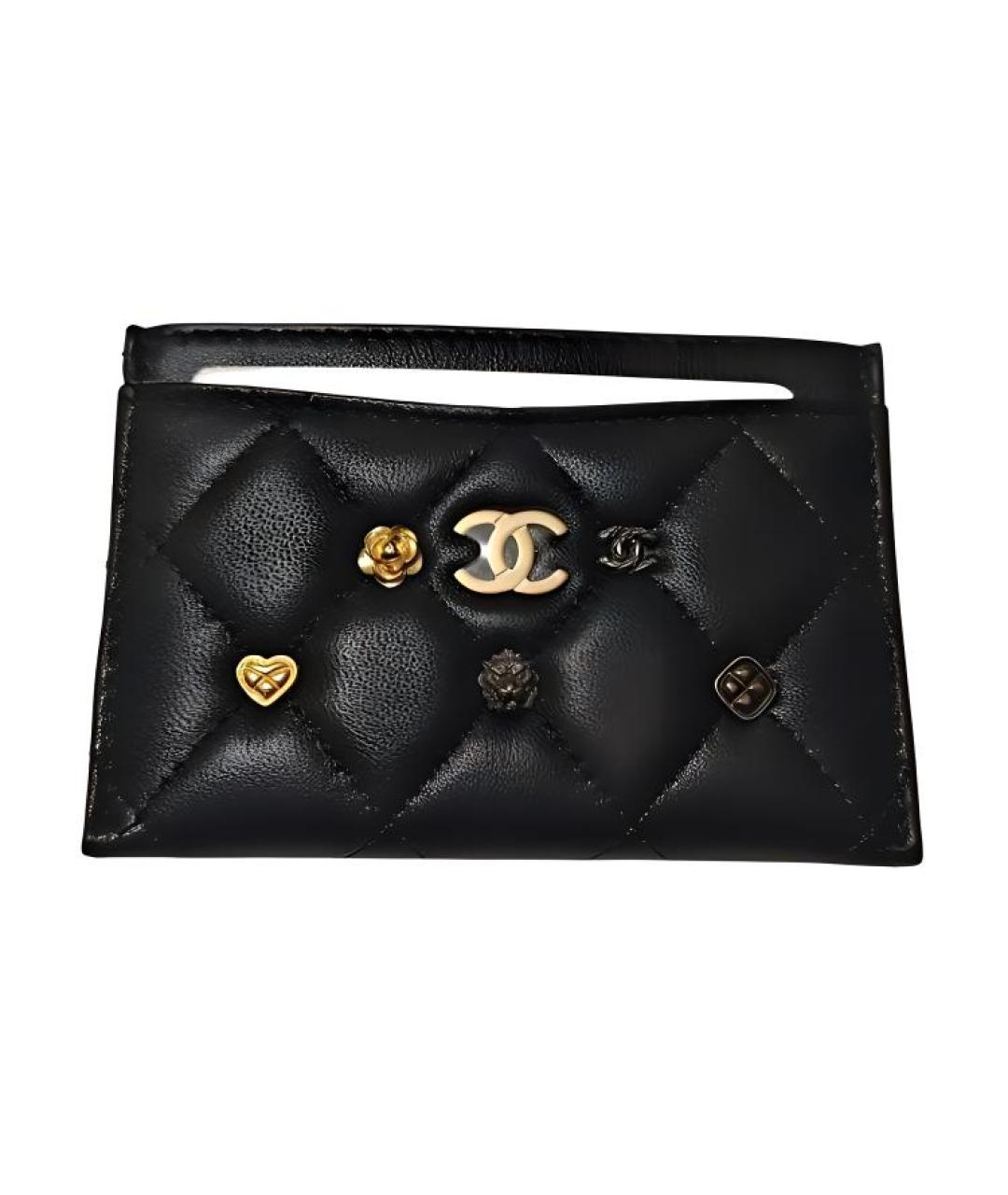 CHANEL Черный кожаный кардхолдер, фото 1