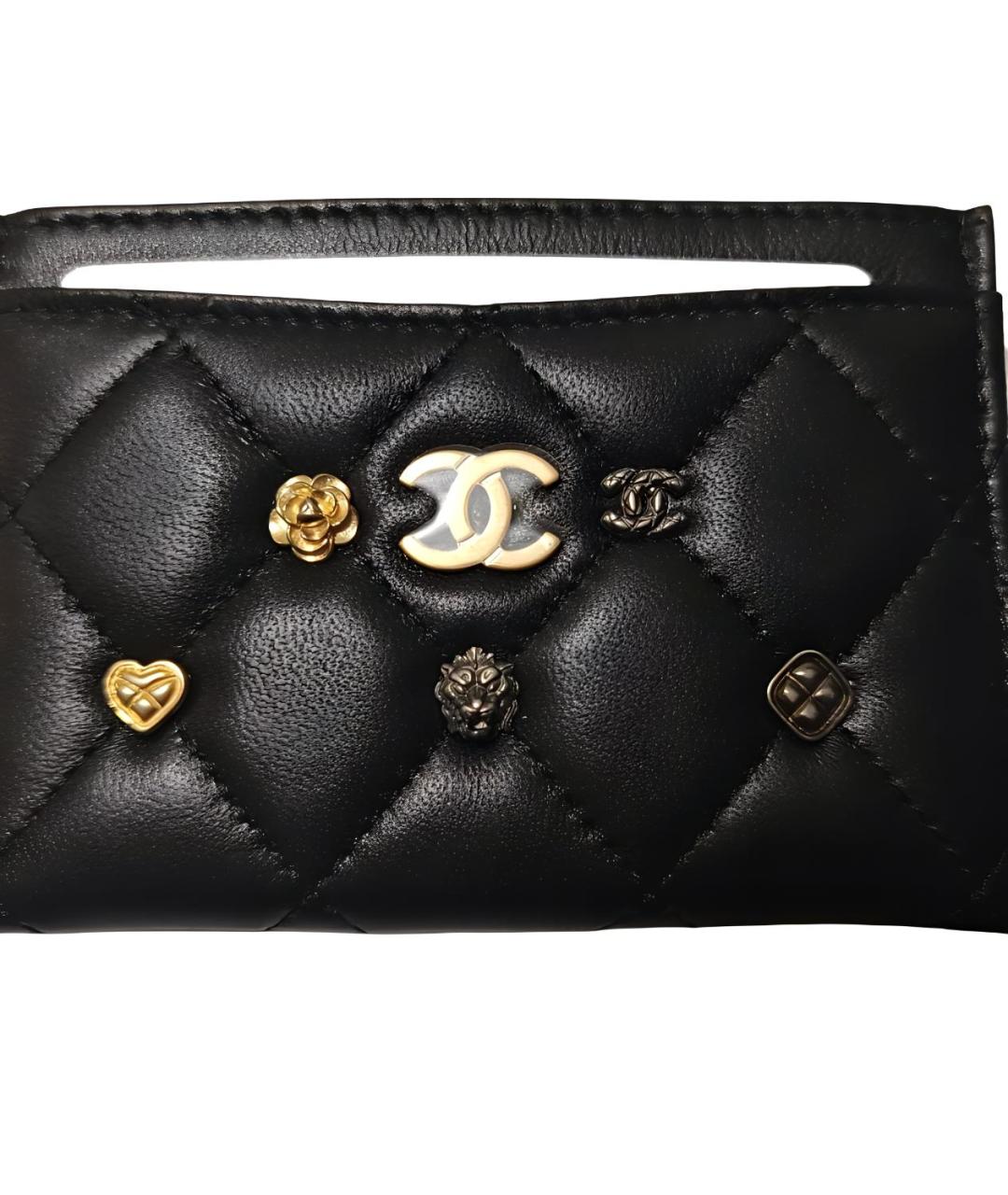 CHANEL Черный кожаный кардхолдер, фото 3