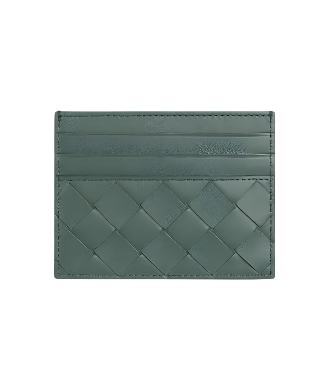 BOTTEGA VENETA Зеленый кожаный кардхолдер, фото 2