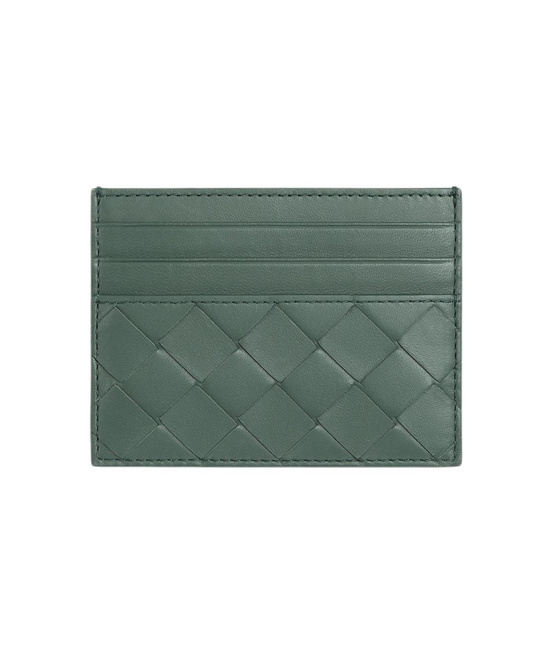BOTTEGA VENETA Зеленый кожаный кардхолдер, фото 1
