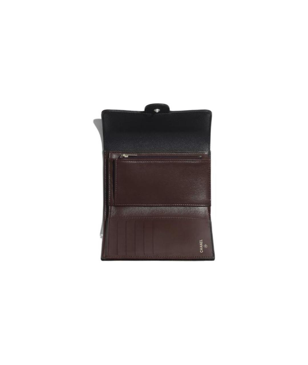 CHANEL Черный кожаный кошелек, фото 4