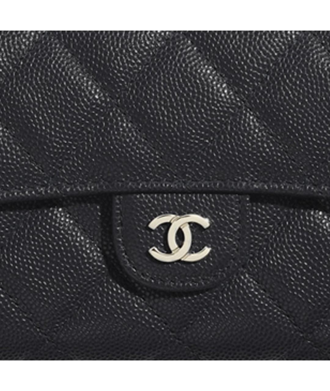 CHANEL Черный кожаный кошелек, фото 5