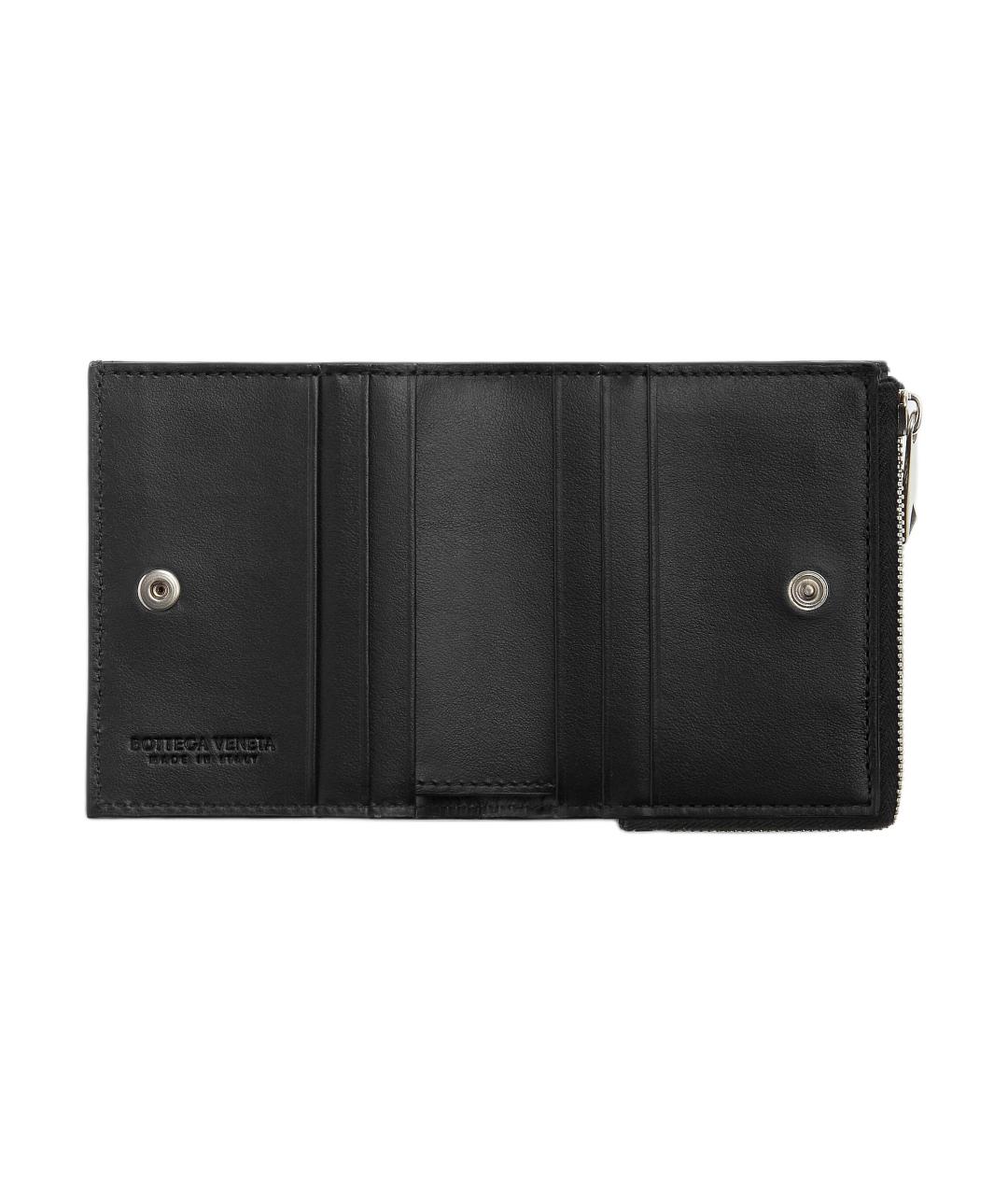 BOTTEGA VENETA Черный кожаный кошелек, фото 2