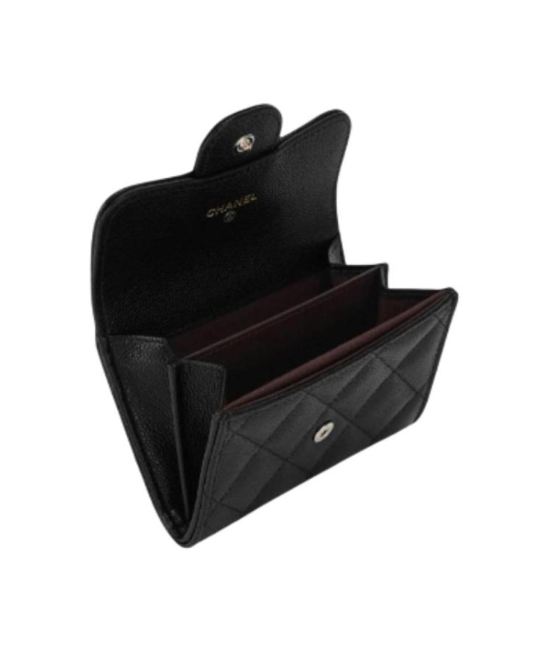 CHANEL Черный кожаный кошелек, фото 5