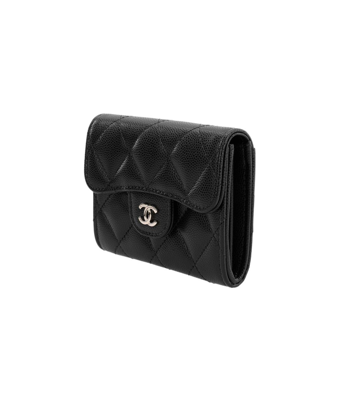 CHANEL Черный кожаный кошелек, фото 2