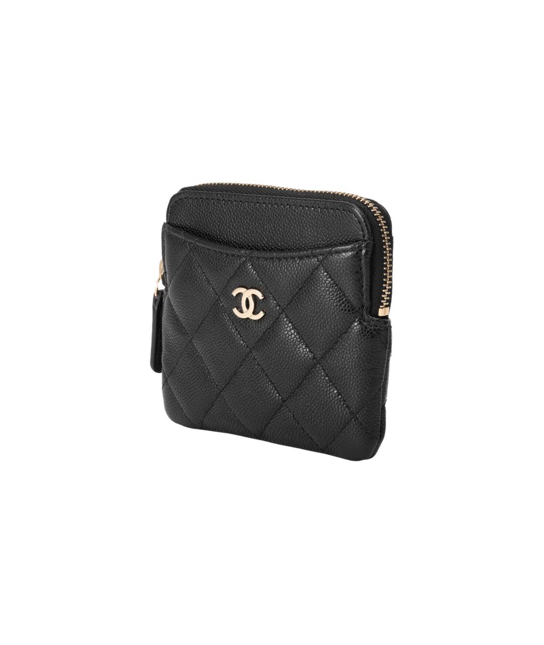 CHANEL Черный кожаный кошелек, фото 2