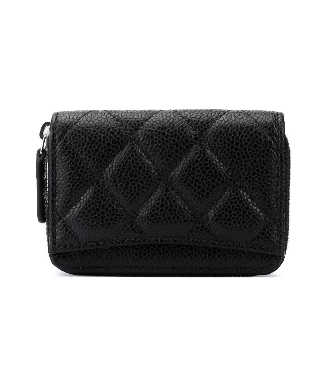 CHANEL Черный кожаный кошелек, фото 3