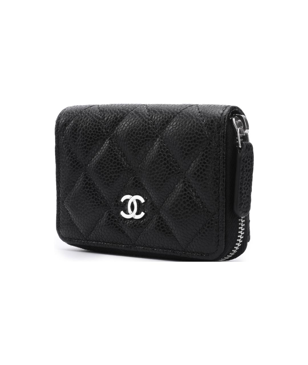 CHANEL Черный кожаный кошелек, фото 2