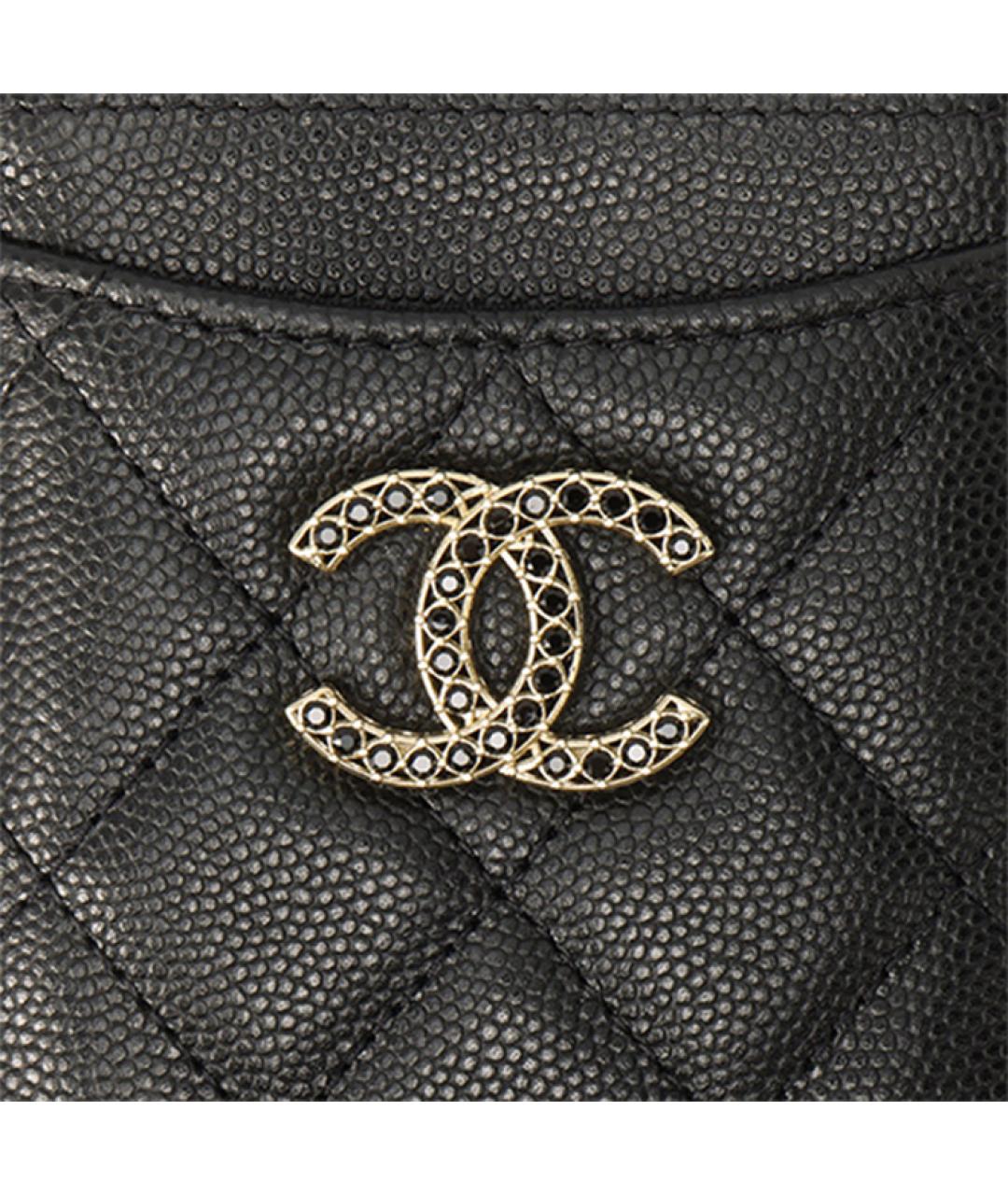 CHANEL Черный кожаный кардхолдер, фото 5