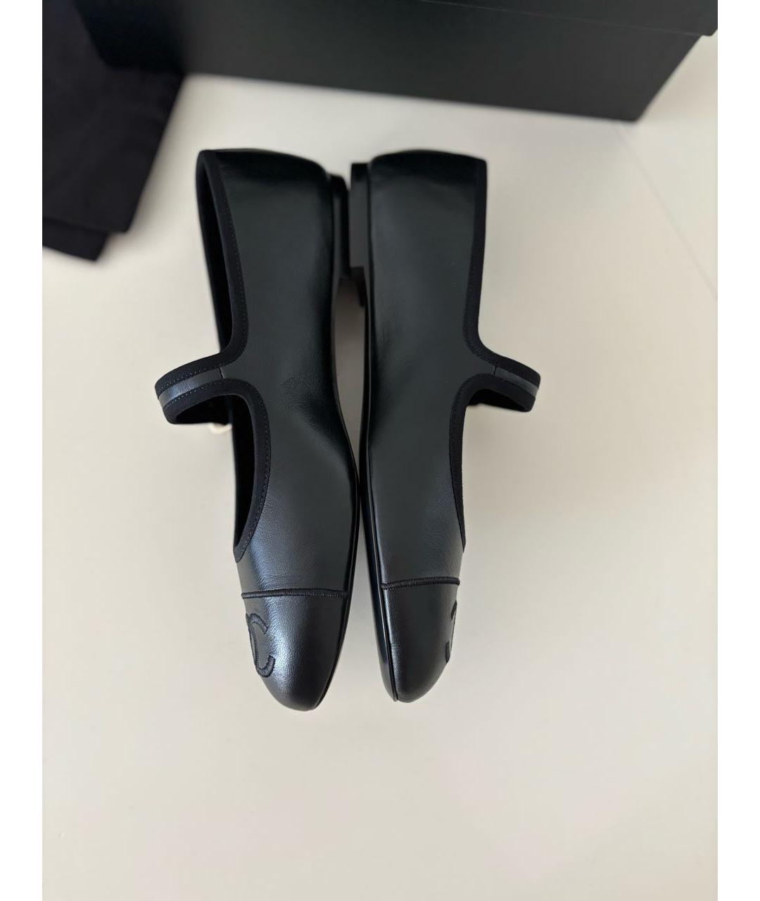 CHANEL Черные кожаные балетки, фото 3