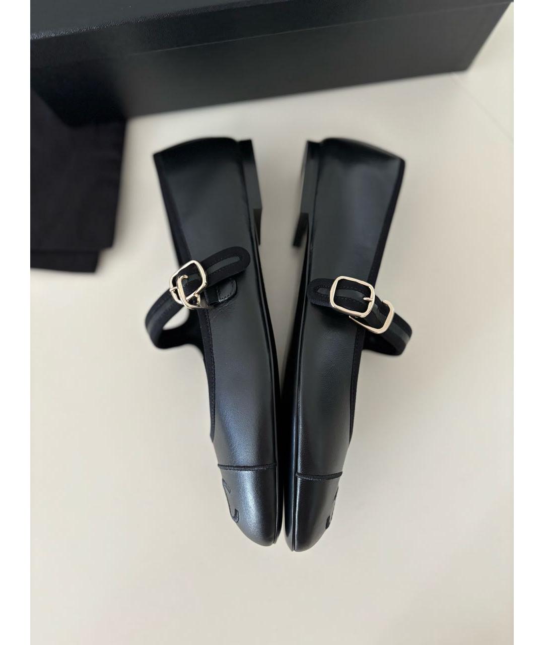 CHANEL Черные кожаные балетки, фото 4