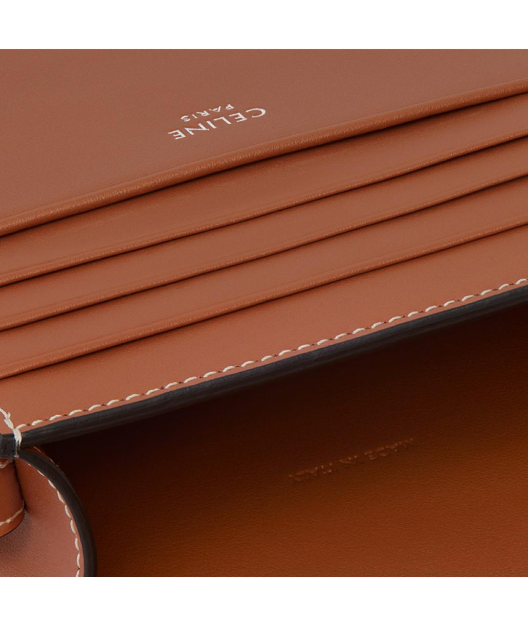 CELINE Коричневый кожаный кардхолдер, фото 5