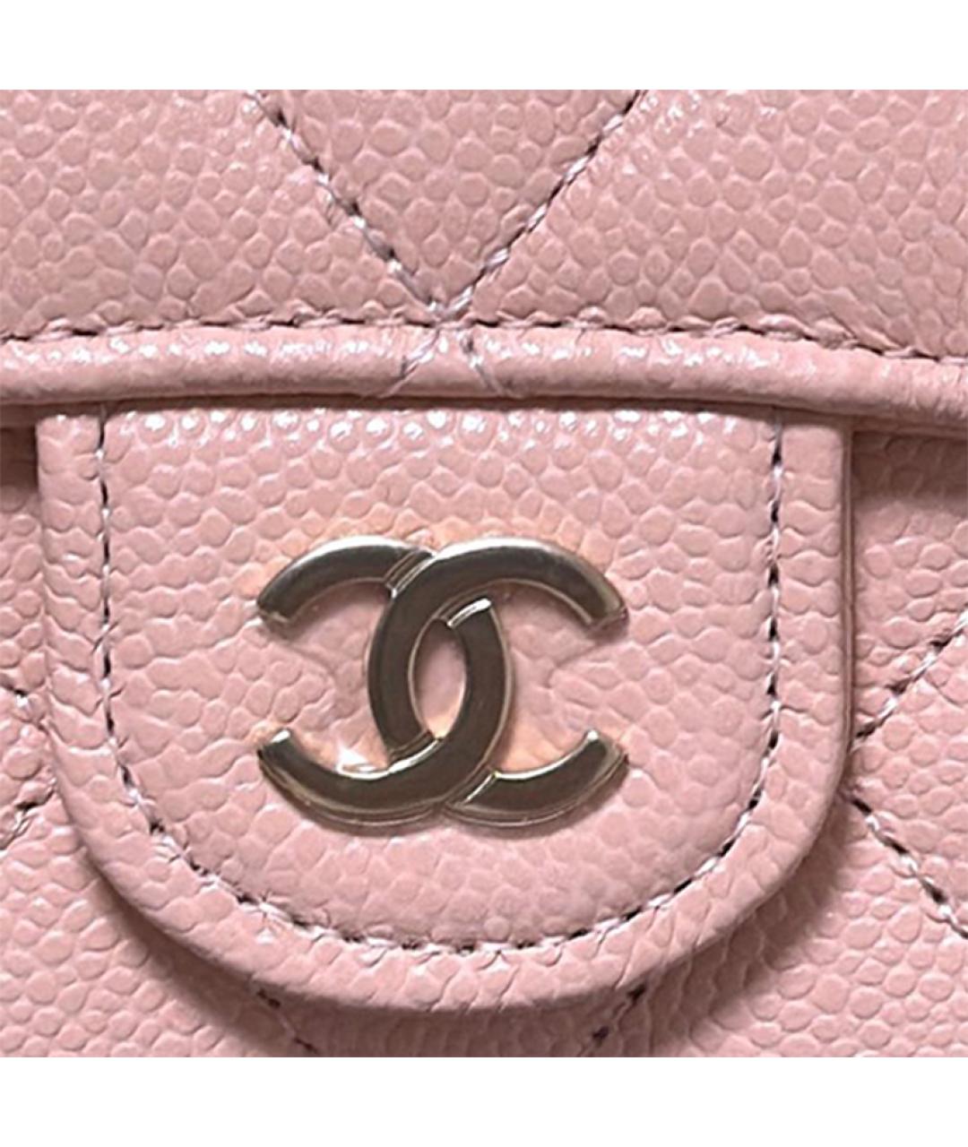 CHANEL Розовый кожаный кошелек, фото 3