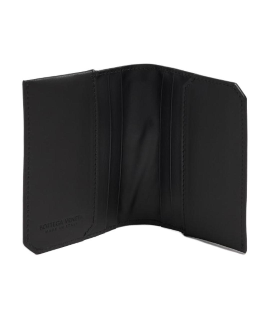 BOTTEGA VENETA Черный кожаный кардхолдер, фото 4