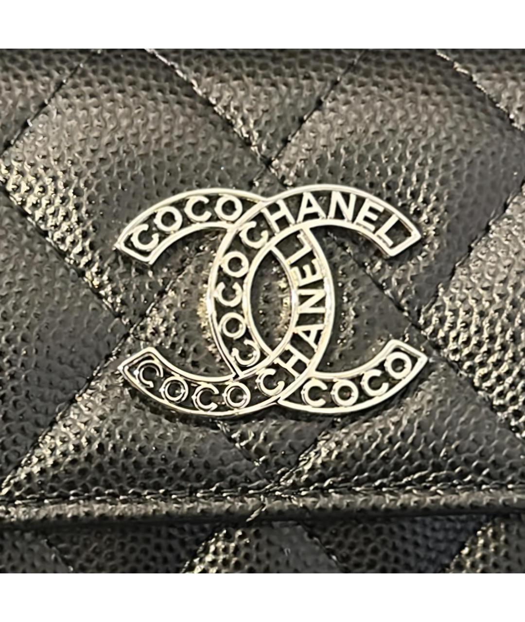 CHANEL Черный кожаный кошелек, фото 5