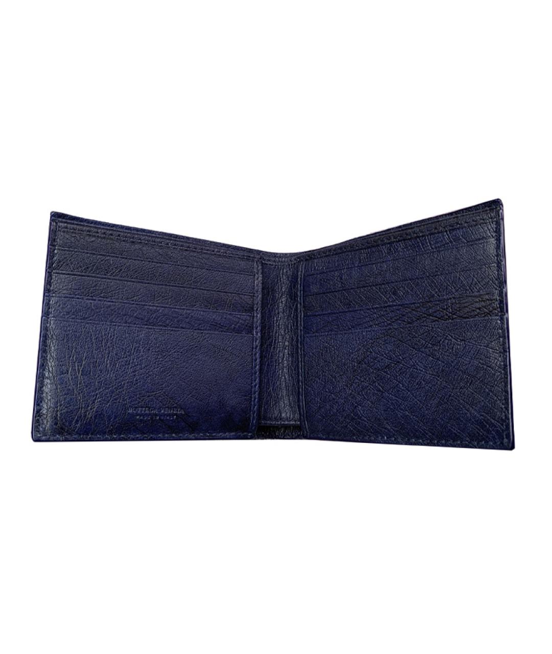 BOTTEGA VENETA Темно-синий кожаный кошелек, фото 2