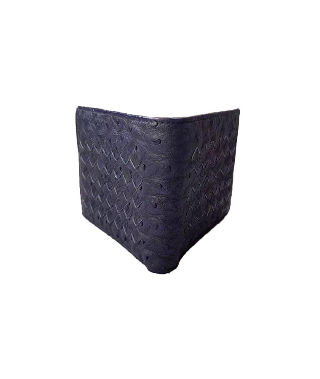 BOTTEGA VENETA Темно-синий кожаный кошелек, фото 3