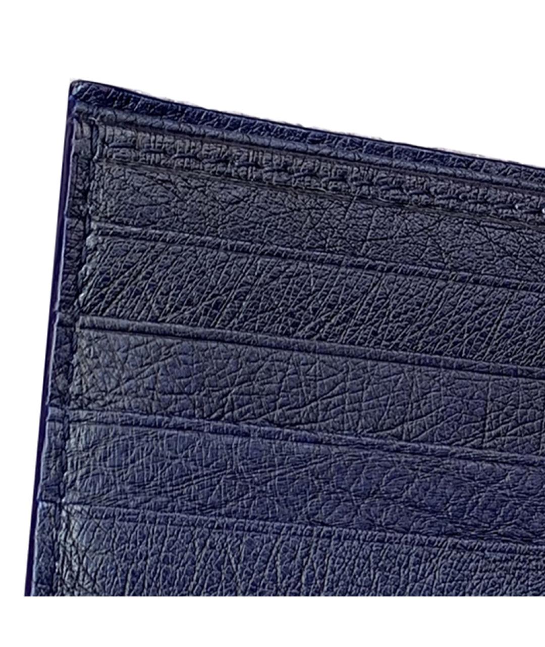 BOTTEGA VENETA Темно-синий кожаный кошелек, фото 4