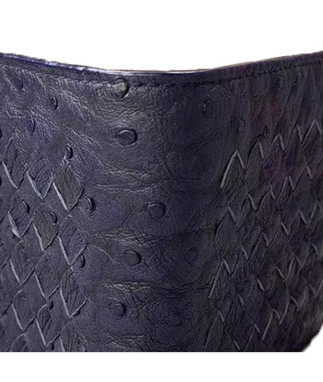 BOTTEGA VENETA Темно-синий кожаный кошелек, фото 5