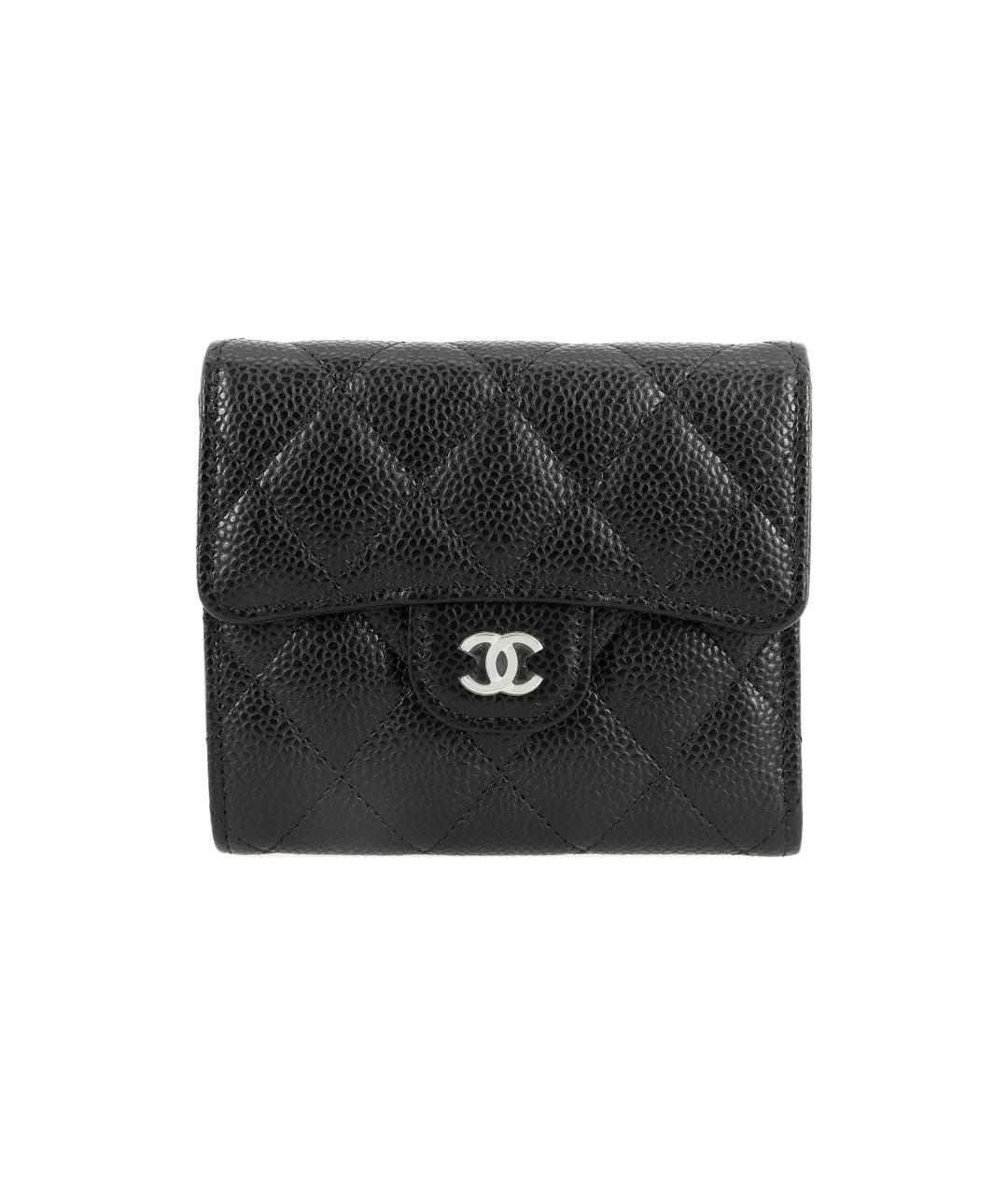 CHANEL Черный кожаный кошелек, фото 1