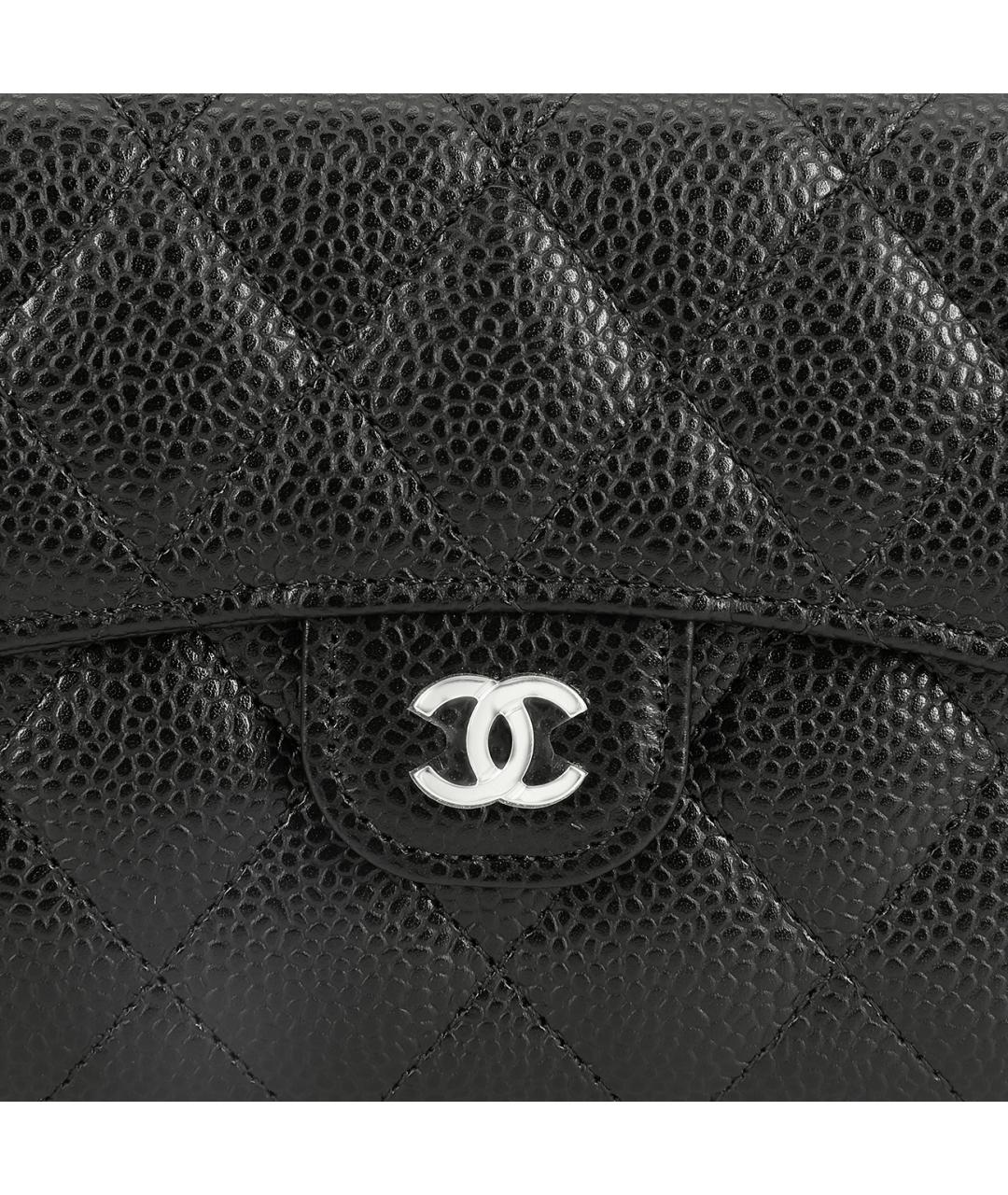 CHANEL Черный кожаный кошелек, фото 6