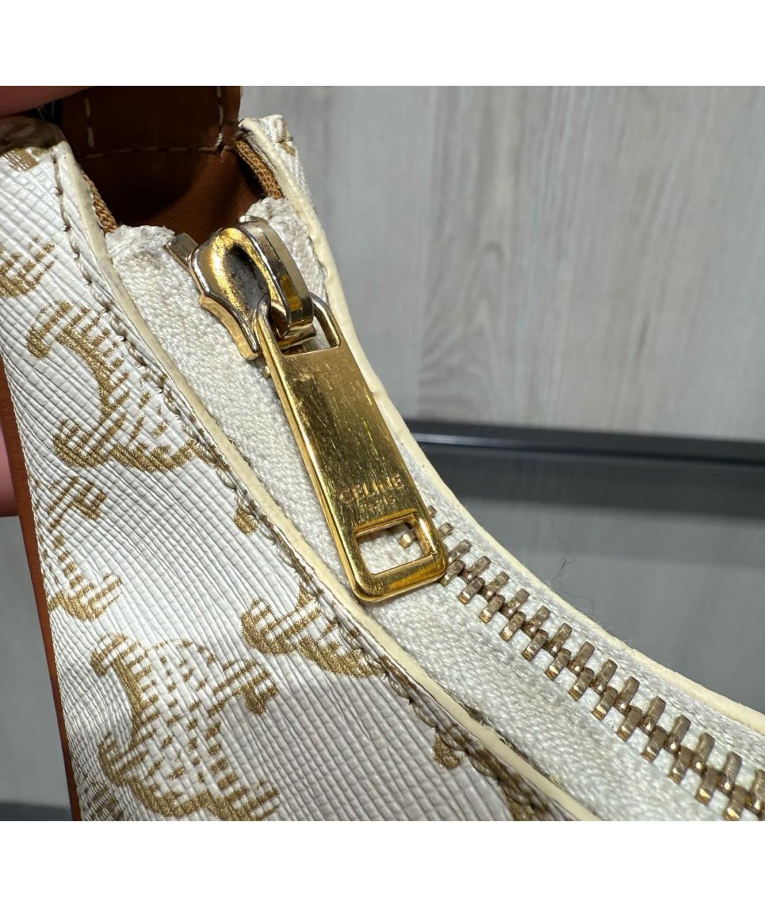 CELINE Бежевая сумка с короткими ручками, фото 6