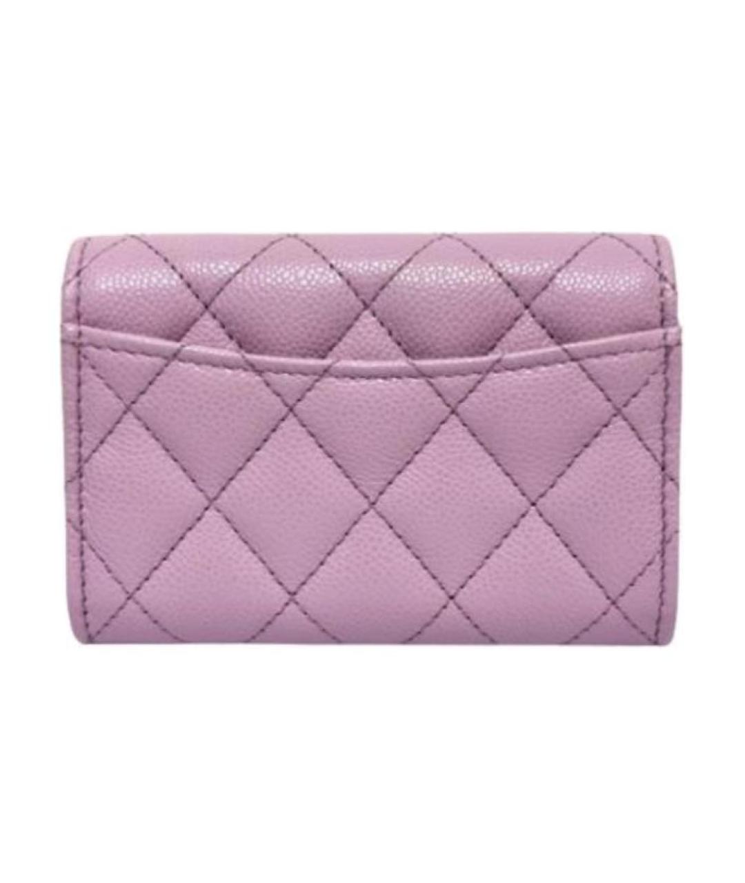 CHANEL Розовый кожаный кошелек, фото 2