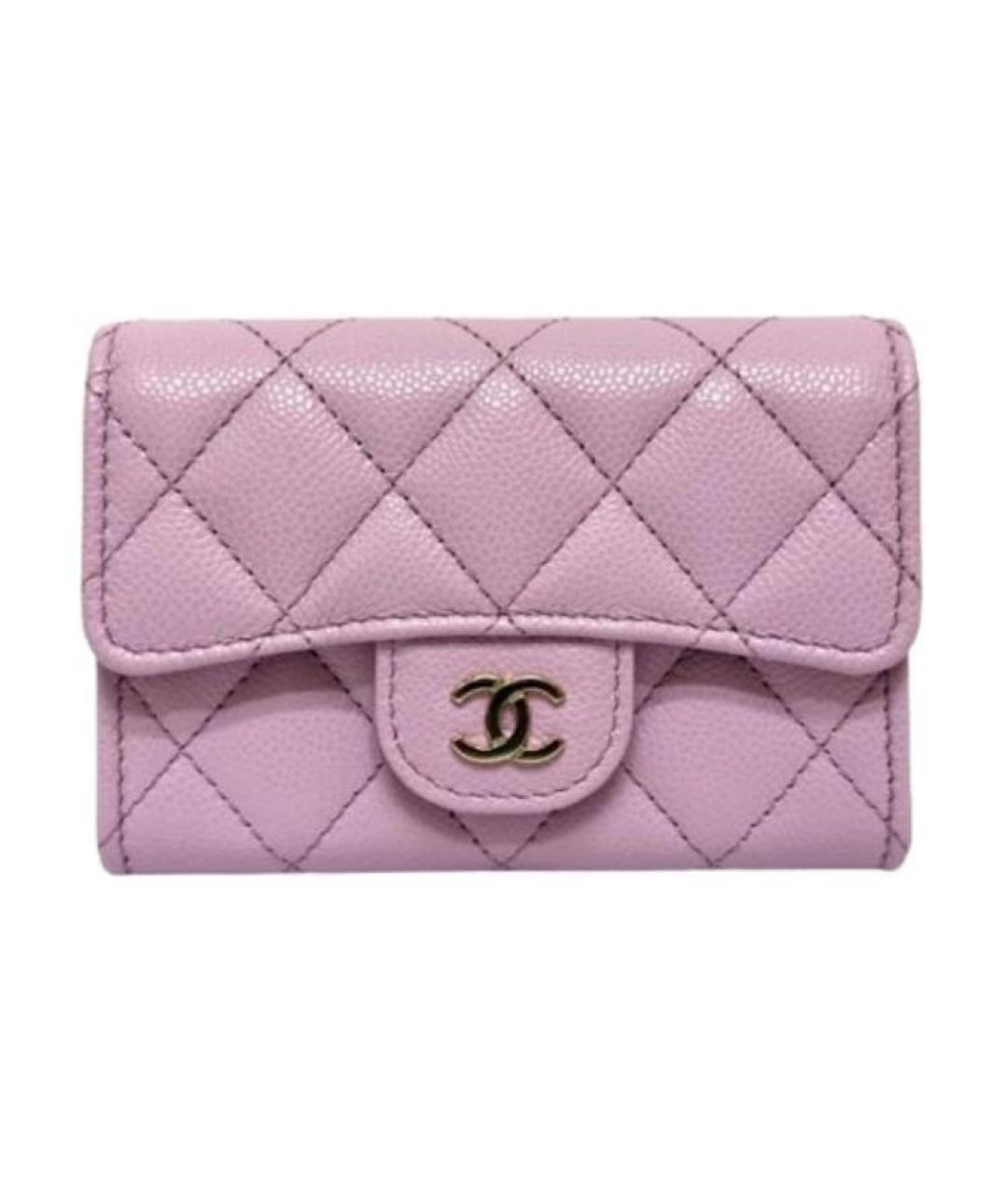 CHANEL Розовый кожаный кошелек, фото 1