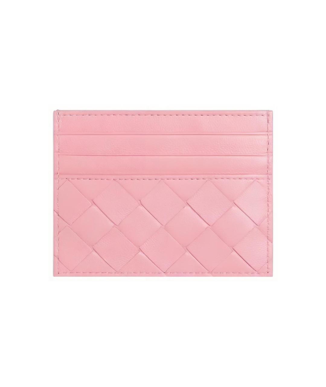 BOTTEGA VENETA Розовый кожаный кардхолдер, фото 2