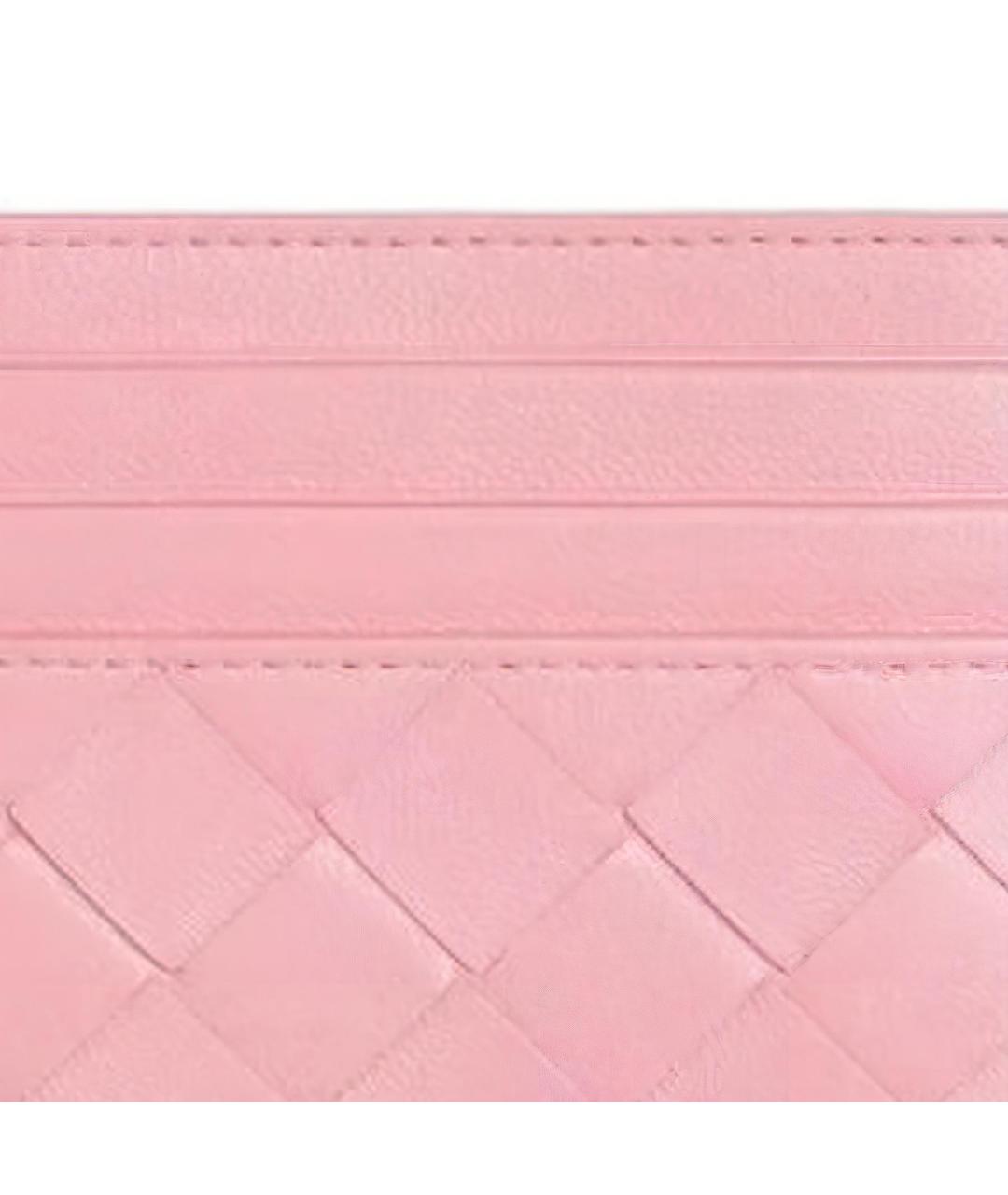 BOTTEGA VENETA Розовый кожаный кардхолдер, фото 4