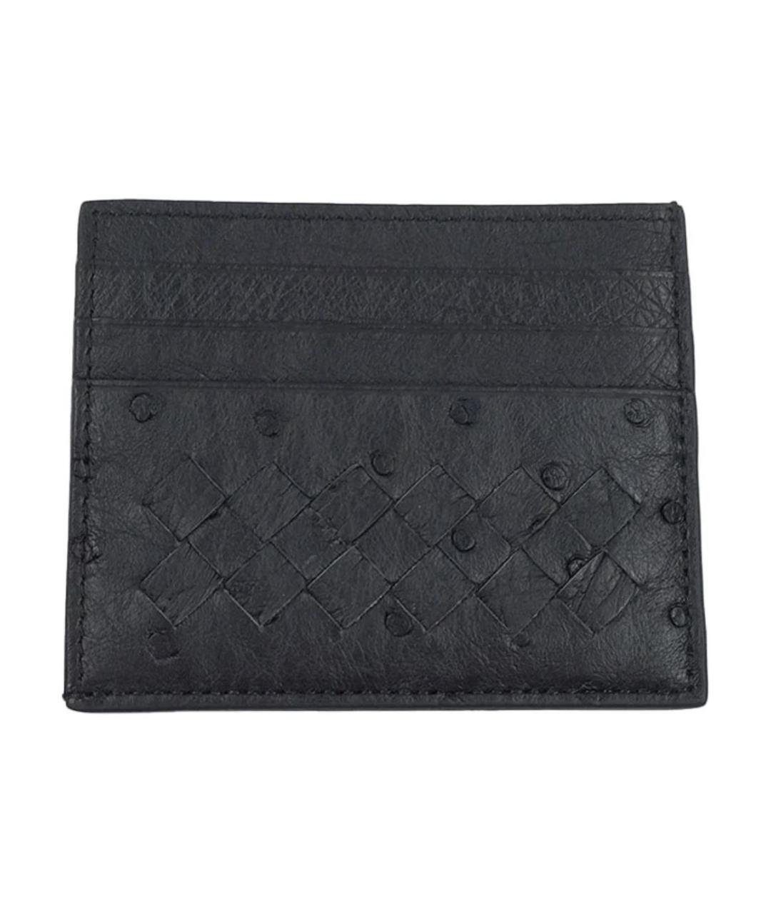 BOTTEGA VENETA Черный кардхолдер из экзотической кожи, фото 2