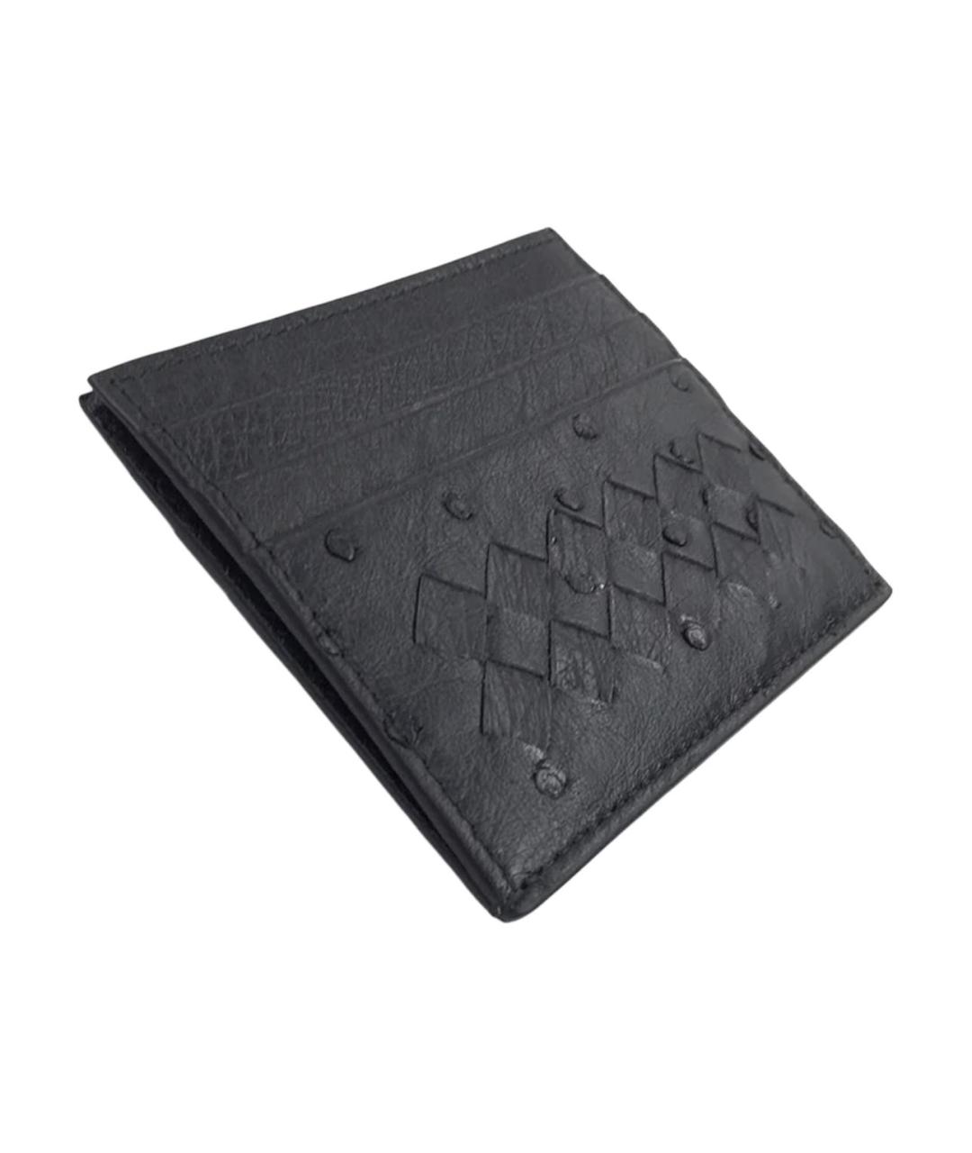 BOTTEGA VENETA Черный кардхолдер из экзотической кожи, фото 4
