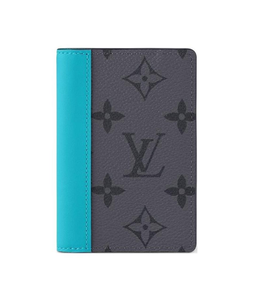 LOUIS VUITTON Серый кожаный кардхолдер, фото 1