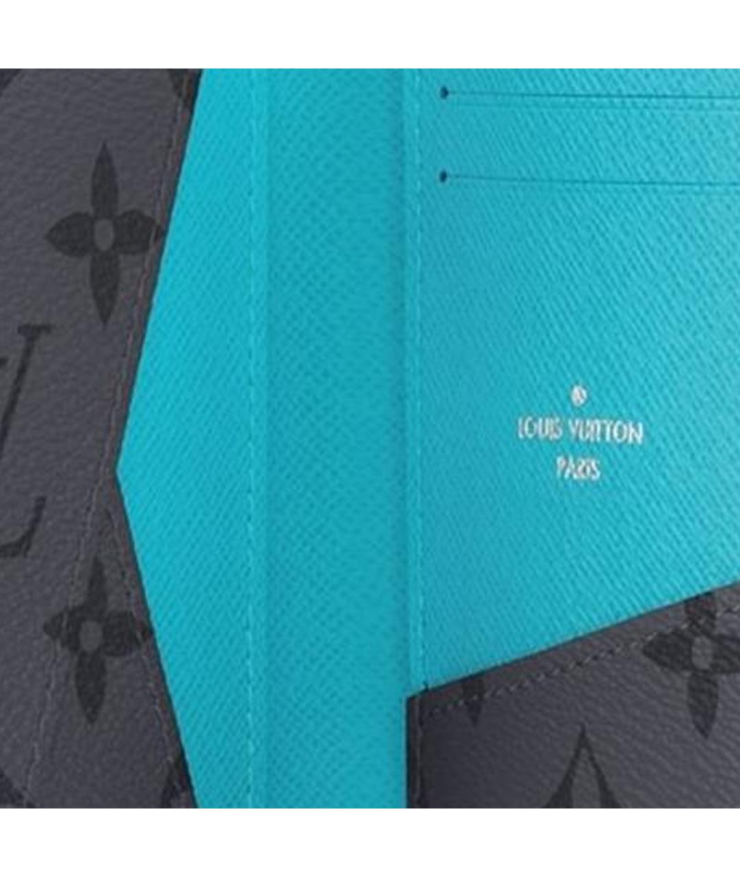 LOUIS VUITTON Серый кожаный кардхолдер, фото 5