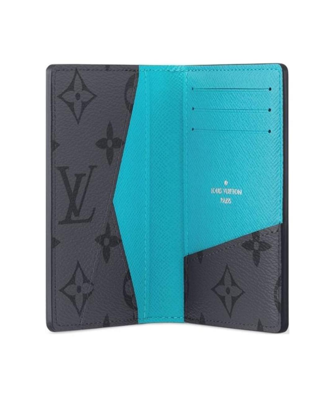 LOUIS VUITTON Серый кожаный кардхолдер, фото 3