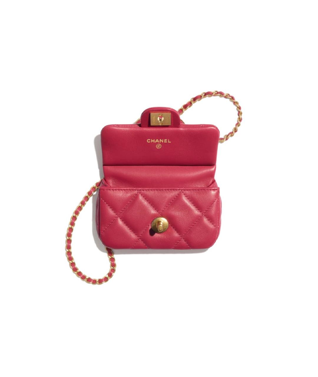 CHANEL Розовый кожаный кошелек, фото 3