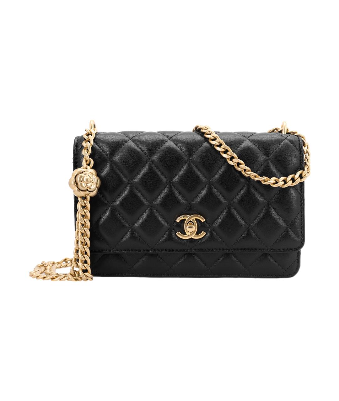 CHANEL Черный кожаный кошелек, фото 1