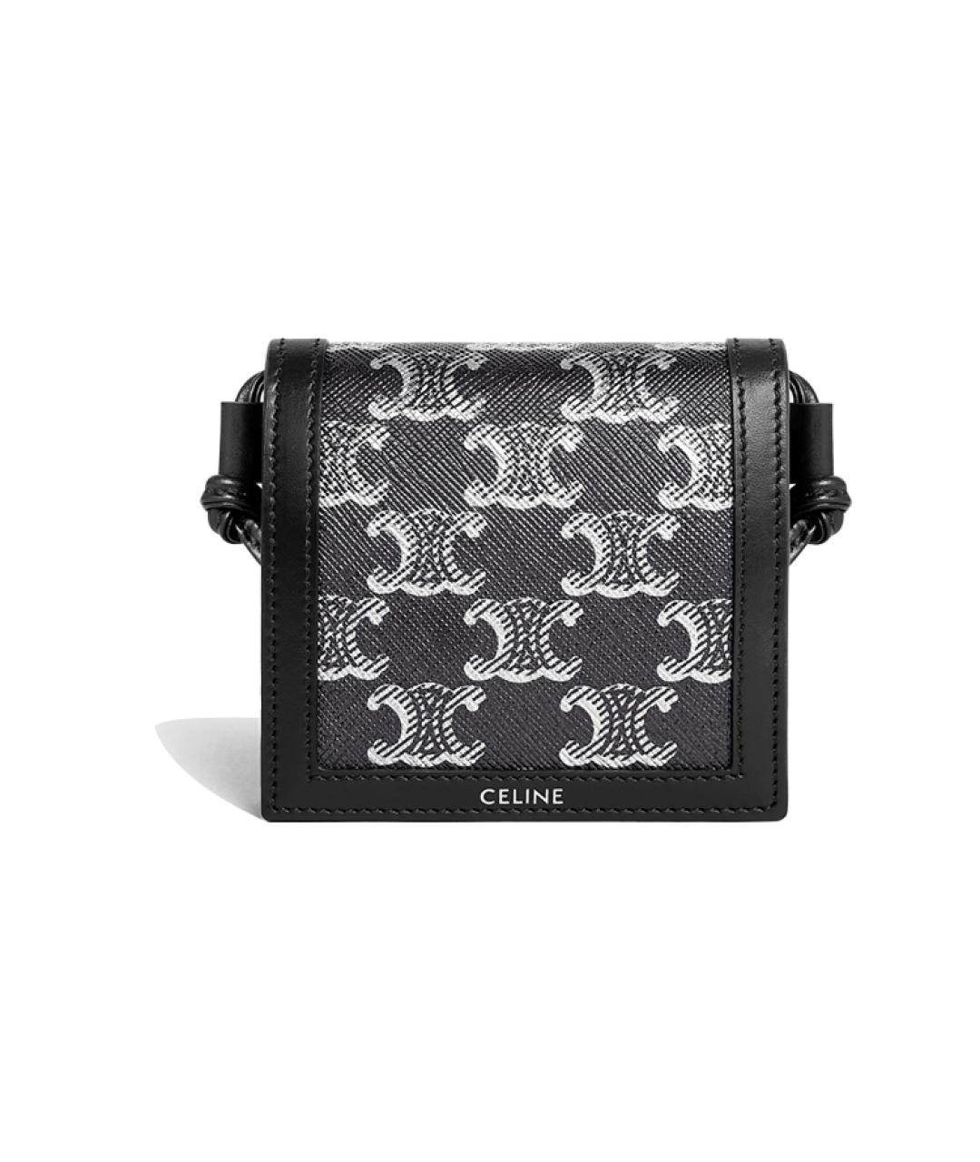 CELINE Черный кожаный кошелек, фото 1