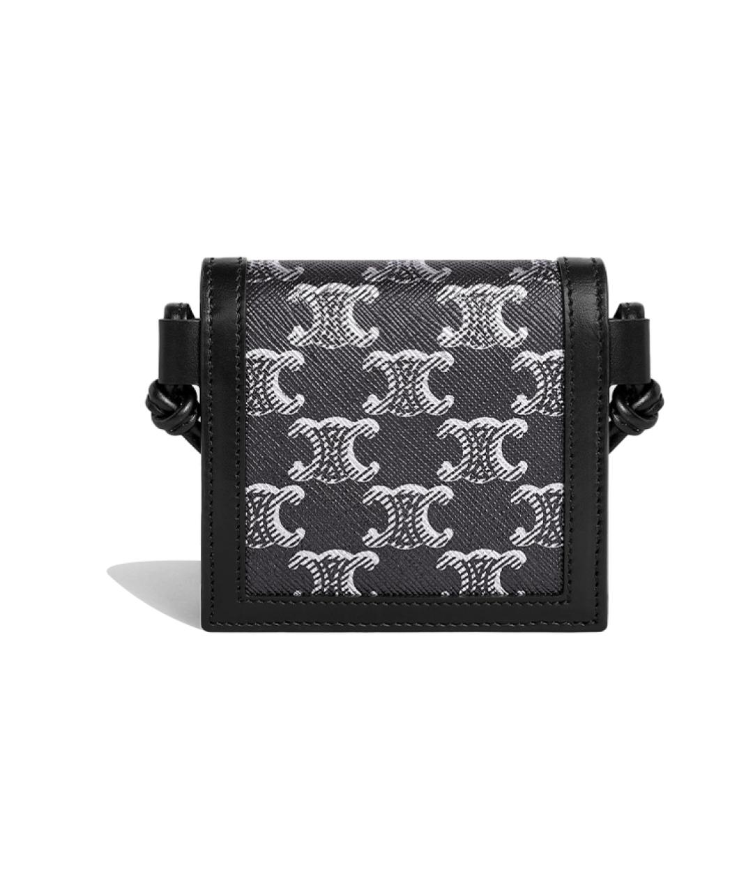 CELINE Черный кожаный кошелек, фото 4